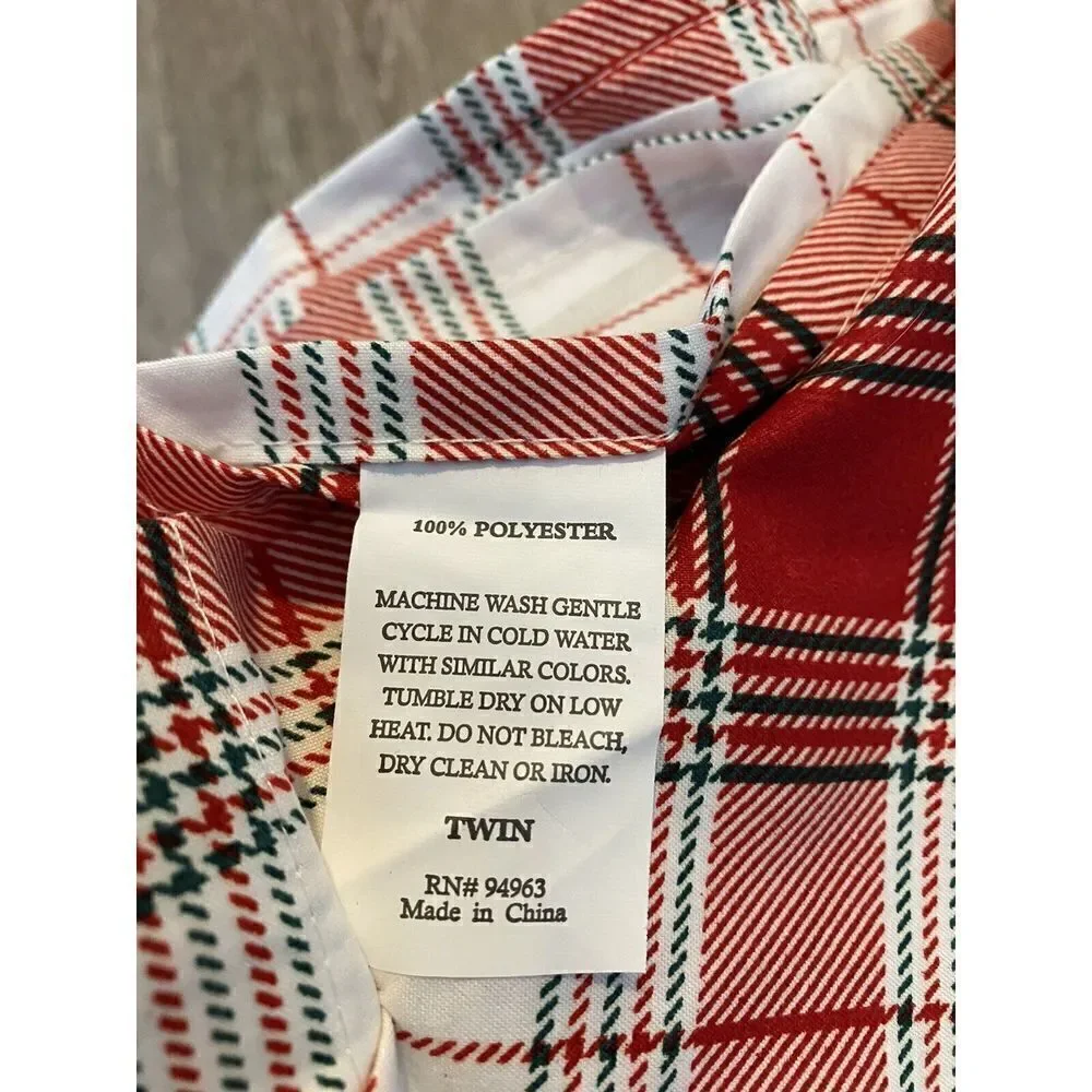 Simple Holiday Plaid Bed Flat Top Sheet